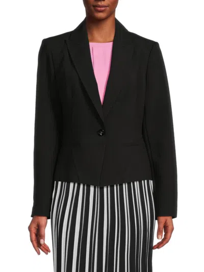 Karl Lagerfeld Women's Peak-lapel One-button Blazer In Black