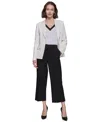 Karl Lagerfeld Women's Peak-lapel Faux-double-breasted Jacket In Soft White
