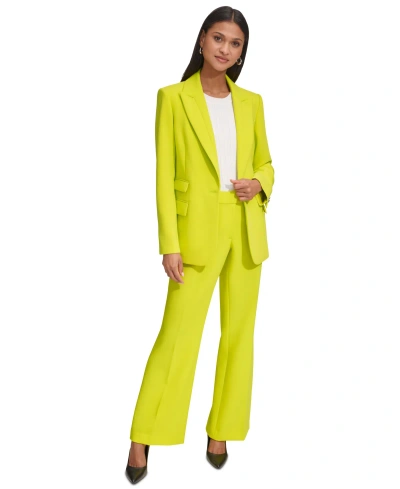 Karl Lagerfeld Women's Peak-lapel One-button Jacket In Chartreuse