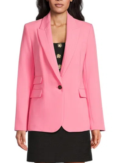 Karl Lagerfeld Women's Peak Lapel Single-button Blazer In Pink Sherbert