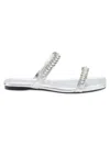 Karl Lagerfeld Women's Penna Faux Pearl Embellished Flat Sandals In Silver
