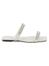 Karl Lagerfeld Women's Penna Faux Pearl Embellished Flat Sandals In Soft White