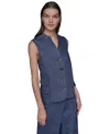 Karl Lagerfeld Women's Pinstripe Button-front Vest