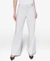 Karl Lagerfeld Women's Pinstripe Full Wide- Leg Pants In Pattern