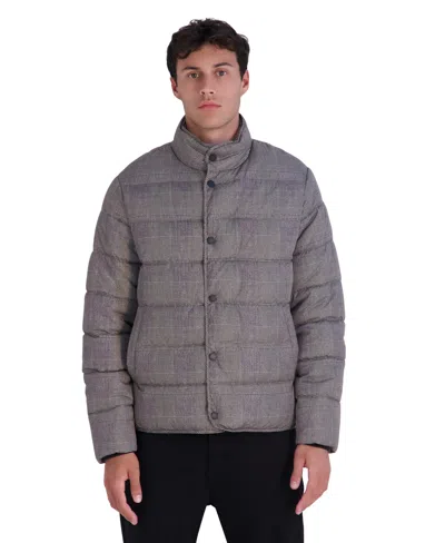 Karl Lagerfeld Women's Plaid Lightweight Puffer Jacket In Purple