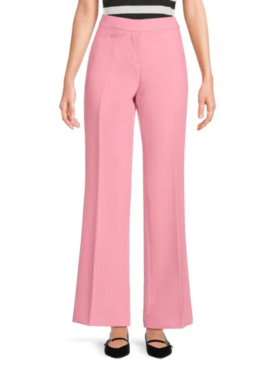 Karl Lagerfeld Women's Pleated Front Pants In Pink Sherbert