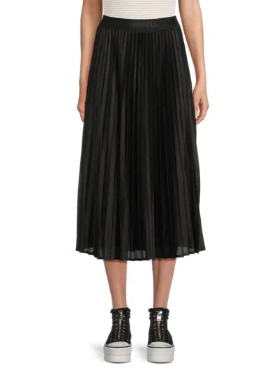 Karl Lagerfeld Women's Pleated Mesh Midi Skirt In Black