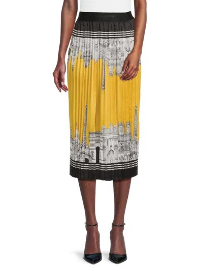 KARL LAGERFELD WOMEN'S PLEATED MIDI-SKIRT