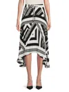 KARL LAGERFELD WOMEN'S PLEATED PRINT MIDI SKIRT