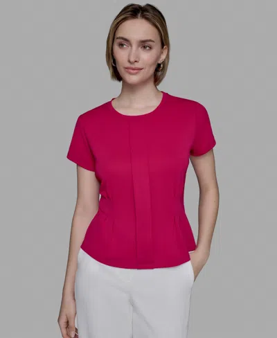 Karl Lagerfeld Women's Pleated Short-sleeve Blouse