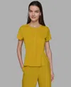 Karl Lagerfeld Women's Pleated Short-sleeve Knit Top