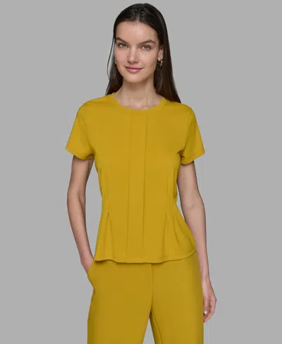 Karl Lagerfeld Women's Pleated Short-sleeve Knit Top