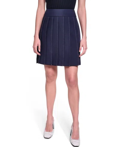 Karl Lagerfeld Women's Pleated Skirt In Blue