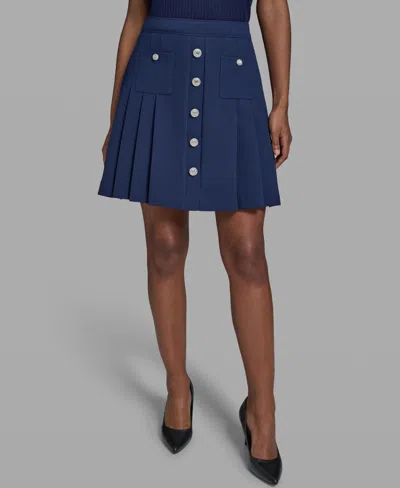 Karl Lagerfeld Women's Pleated Skirt In Blue