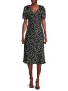 Karl Lagerfeld Women's Polka Dot Midi-dress In Black