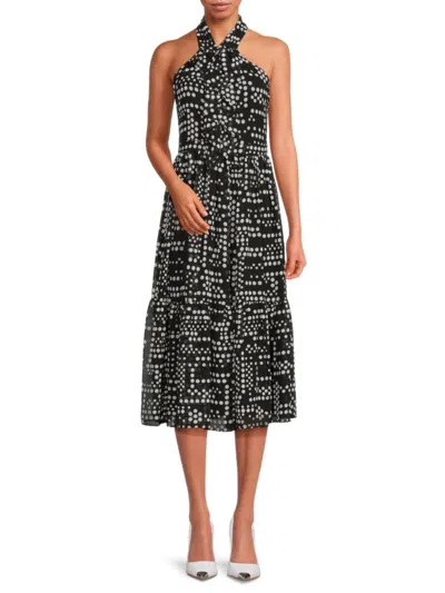 KARL LAGERFELD WOMEN'S POLKA DOT MIDI DRESS