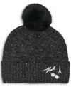 Karl Lagerfeld Women's Pom Pom Detail Beanie In Black
