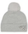 Karl Lagerfeld Women's Pom Pom Detail Beanie In Gray