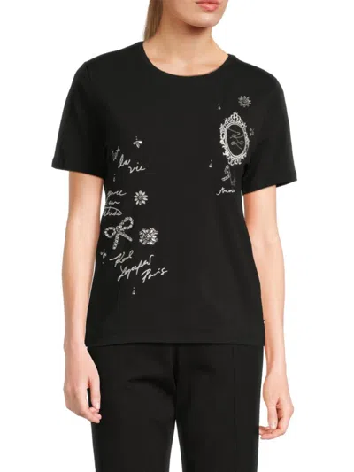 Karl Lagerfeld Women's Pretty Motif T-shirt In Black