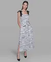 Karl Lagerfeld Women's Printed Cotton Sateen Midi Dress In Gray