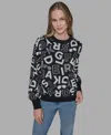 Karl Lagerfeld Plus Size Scatter Letters Sweater In Multi
