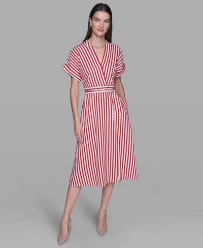 Karl Lagerfeld Women's Printed Midi Dress In Pink