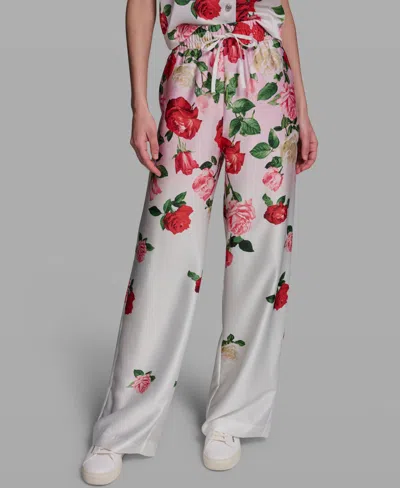 Karl Lagerfeld Women's Printed Pull-on Pants In Multi