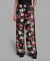 Karl Lagerfeld Womens Printed Pull On Soft Pants In Black