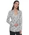 KARL LAGERFELD WOMEN'S PRINTED SCRIPT BLAZER
