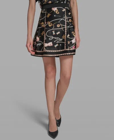 Karl Lagerfeld Women's Printed Short Skirt In Brown