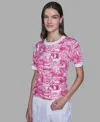 Karl Lagerfeld Women's Printed Short-sleeve Top In Multi