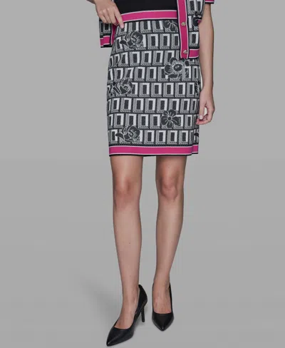 Karl Lagerfeld Women's Printed Sweater Skirt In Multi