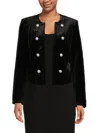 Karl Lagerfeld Women's Psyp Velvet Open Front Jacket In Black