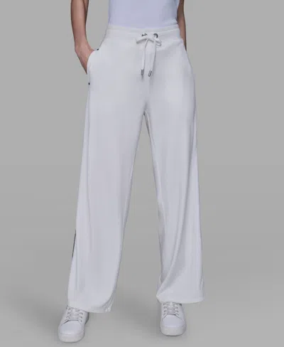 Karl Lagerfeld Women's Pull On Track Pants In White