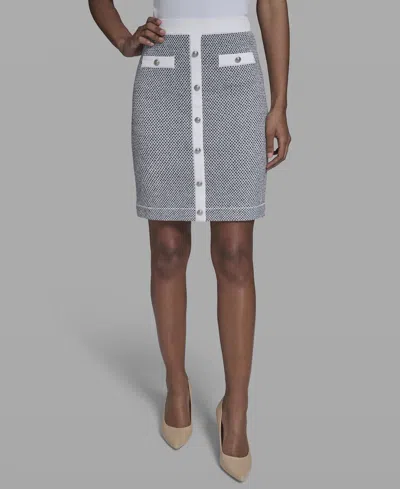 Karl Lagerfeld Women's Pull-on Sweater Skirt In Gray