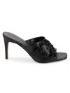 KARL LAGERFELD WOMEN'S QUENTIN EMBELLISHED LEATHER SANDALS