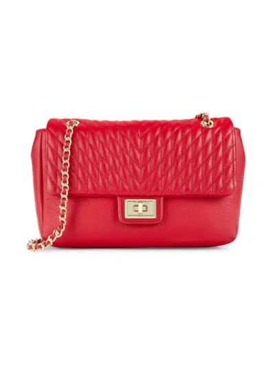 Karl Lagerfeld Women's Quilted Leather Shoulder Bag In Crimson