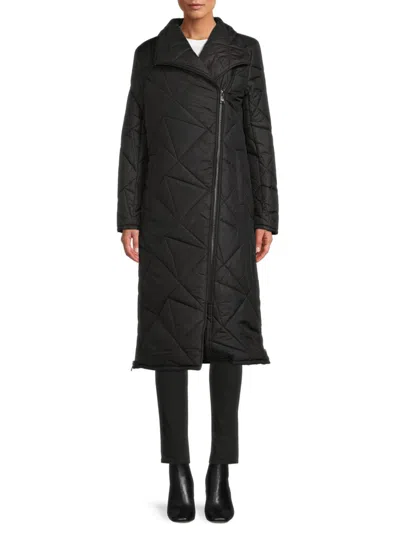 Karl Lagerfeld Women's Quilted Longline Jacket In Black