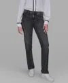 Karl Lagerfeld Women's Rhinestone-stripe Straight-leg Jeans In Gray