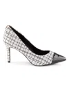 Karl Lagerfeld Women's Rialta 85mm Mixed-media Pumps In Black