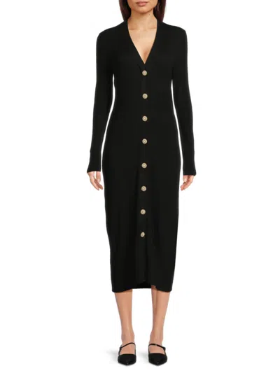 Karl Lagerfeld Women's Ribbed Midi Dress In Black