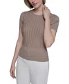Karl Lagerfeld Women's Ribbed Short-sleeve Sweater In Multi