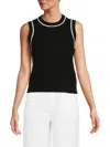 Karl Lagerfeld Women's Ribbed Sleeveless Sweater In Black