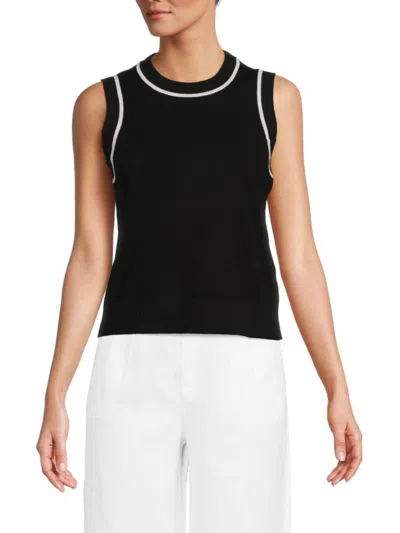 KARL LAGERFELD WOMEN'S RIBBED SLEEVELESS SWEATER
