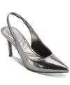 Karl Lagerfeld Paris Rosalyn Snakeskin Embossed Pointed Toe Pump In Dark Slate