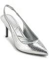 Karl Lagerfeld Rosalyn Pointed Toe Slingback Pump In Silver