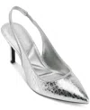 Karl Lagerfeld Rosalyn Pointed Toe Slingback Pump In Silver