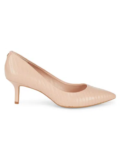 Karl Lagerfeld Women's Rosette Leather Point Toe Pumps In Beige