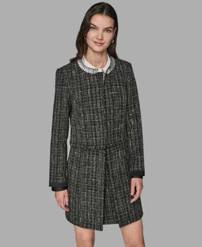 Karl Lagerfeld Women's Round Neck Novelty Topper Jacket In Multi