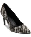 Karl Lagerfeld Royale Pointed Toe Pump In Black,cream